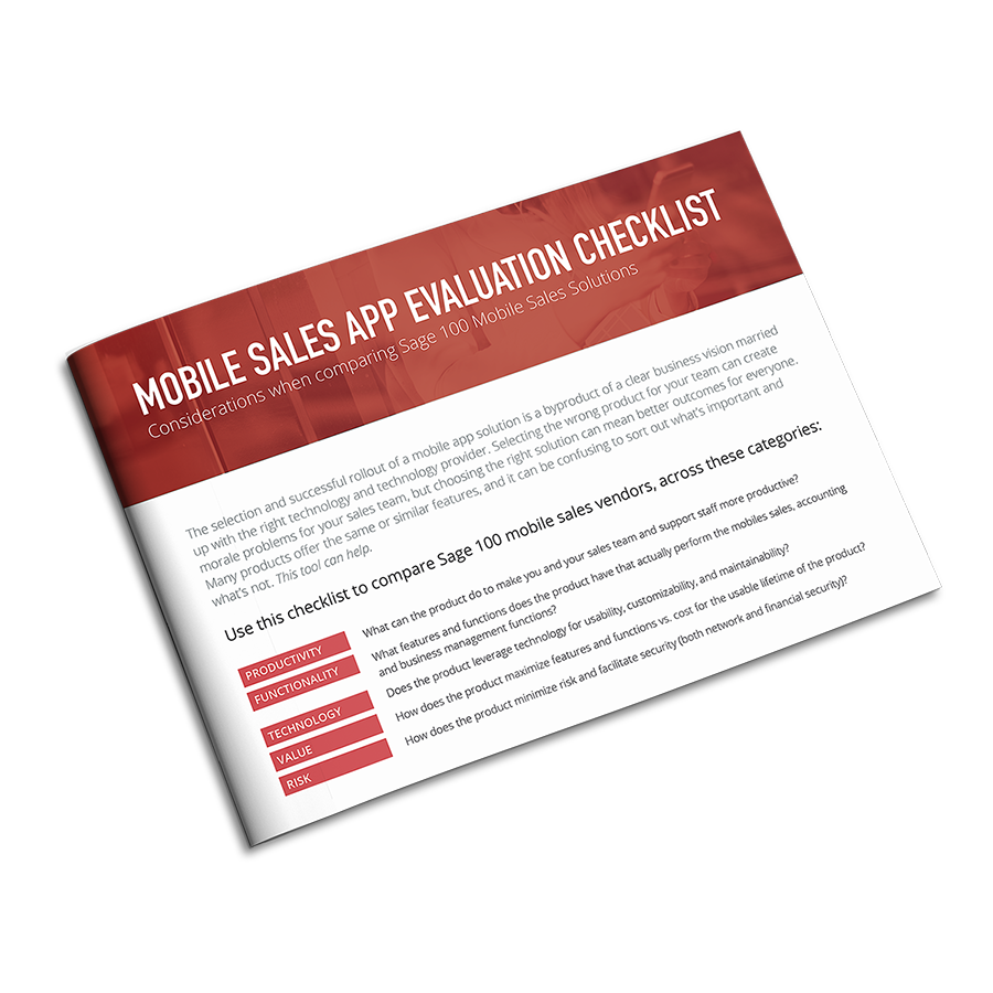 Sage 100 Mobile Sales App Buyers Checklist